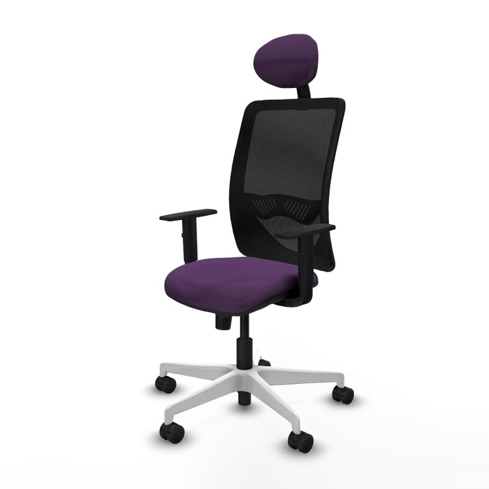 PIQUERAS Y CRESPO Silla de oficina Zulema con mecanismo Sincro, Morado y Negro