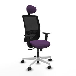 PIQUERAS Y CRESPO Silla de oficina Zulema con mecanismo Sincro, Morado y Negro