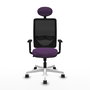 PIQUERAS Y CRESPO Silla de oficina Zulema con mecanismo Sincro, Morado y Negro