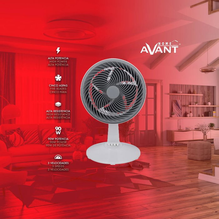 AVANT Force Ventilador de Sobremesa, 90W, 12 Pulgadas (30 cm), Ideal para Oficina u Hogar