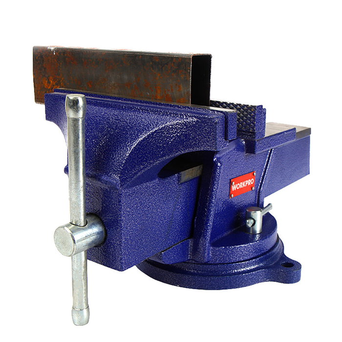 Workpro Tornillo de banco con base 360° y mordazas de 100 mm