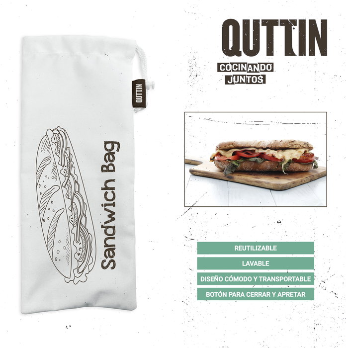Quttin Bolsa Para Bocadillo Reutilizable 13 x 30 cm (24 Unidades) Quttin Bolsa Para Bocadillo Reutilizable 13 x 30 cm (24 Unidades)
