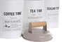 DKD Home Decor Juego de 3 Botes de Metal y Madera de Hevea