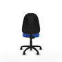 Silla de oficina Algarra con mecanismo Contacto permanente básico tapizada con Tela color Azul. Equipada con Base poliamida negra, Sin brazos y Ruedas de nailon 50 mm