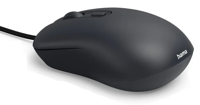 Hama CM-200 Ratón con cable Negro
