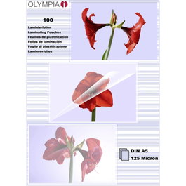 Olympia Fundas para Plastificar DIN A5 125 Micras, 100 Unidades