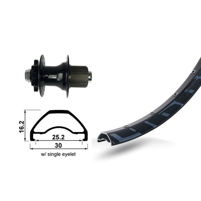 XLC Rueda trasera Rodi Ready 25 Disc 27.5" 32 agujeros Aluminio Negro Eje pasante 12mm XLC Rueda trasera Rodi Ready 25 Disc 27.5" 32 agujeros Aluminio Negro Eje pasante 12mm