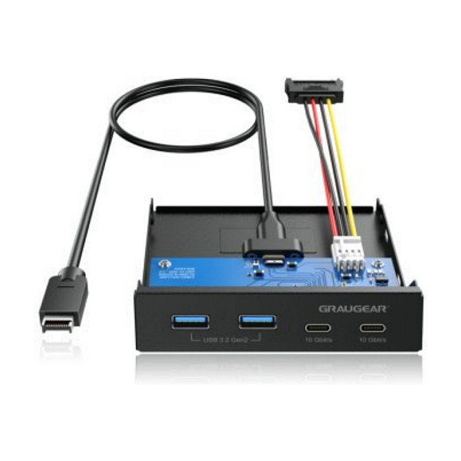 GrauGear G-MP02 Panel Frontal USB con 2x USB-C y 2x USB-A GrauGear G-MP02 Panel Frontal USB con 2x USB-C y 2x USB-A
