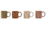 DKD Home Decor Juego de Tazas de Porcelana Lineas Surtido 390ml