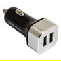 RealPower Cargador de Coche 2400mA 2 Puertos USB, 5V, Negro/Plata, Modelo 176635