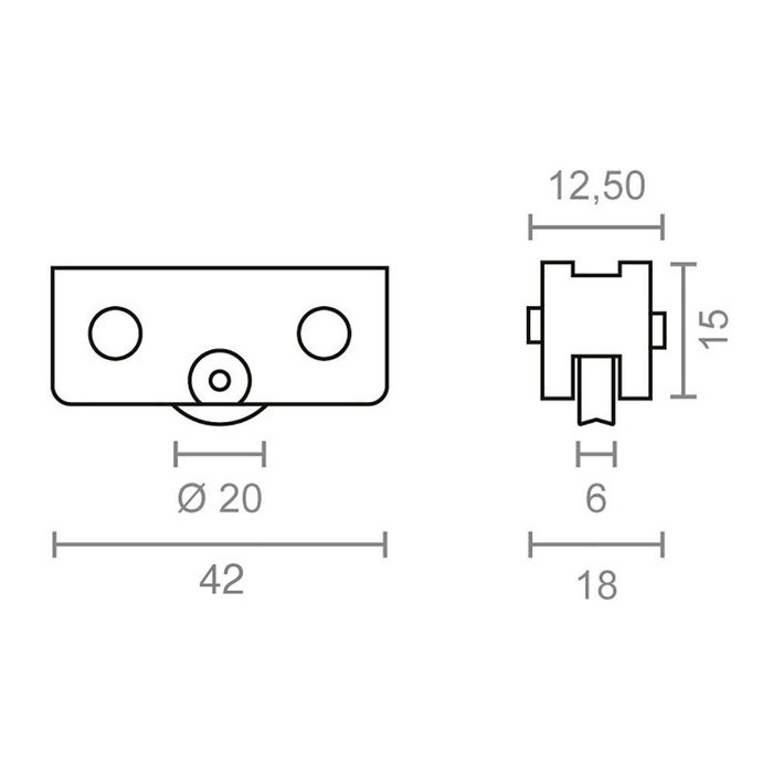 Edm Rodamiento cll/104 rd18 zincado contenido 2 unidades medida 42 x 15 mm diametro rueda 20 mm material acero