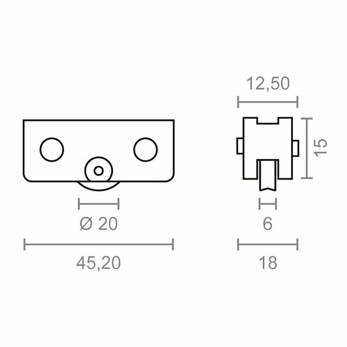 Edm Rodamiento cll/104 rd18 de acero zincado, 45,2 x 18 x 15 mm
