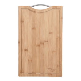 San Ignacio Tabla de Cortar de Bambú Experto con Agarradera de Acero Inoxidable 430, 40 cm x 25 cm x 1.9 cm