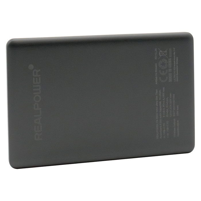 Realpower PB-5000 MAG Bateria Externa 5000 mAh con Carga Inalambrica MagSafe 15 W y Rápida 20 W, Ultra Slim, USB Tipo C, Color Titanio Realpower PB-5000 MAG Bateria Externa 5000 mAh con Carga Inalambrica MagSafe 15 W y Rápida 20 W, Ultra Slim, USB Tipo C, Color Titanio