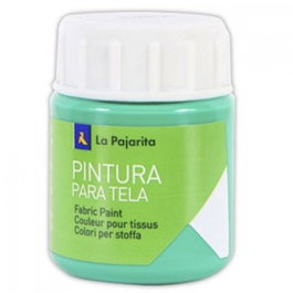 LA PAJARITA Pack de 6 Botes de Pintura para Tela Opaca Verde Esmeralda de 35 ml