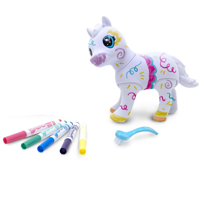 Crayola Washimals Jumbo Pets La Gran Pony Evie 74-2031 Juguete de Colorear para Niños con Rotuladores Lavables Incluidos