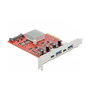 DeLOCK Tarjeta de Expansión PCI Express x4 a USB 3.2 Gen 2 (USB 3.1 Gen 2) con 2 Puertos USB Tipo-C y 2 Puertos USB Tipo-A - Dual Channel, 10 Gbps