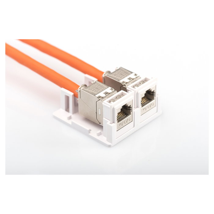 DIGITUS Carcasa para 2 Módulos Keystone, Blanco