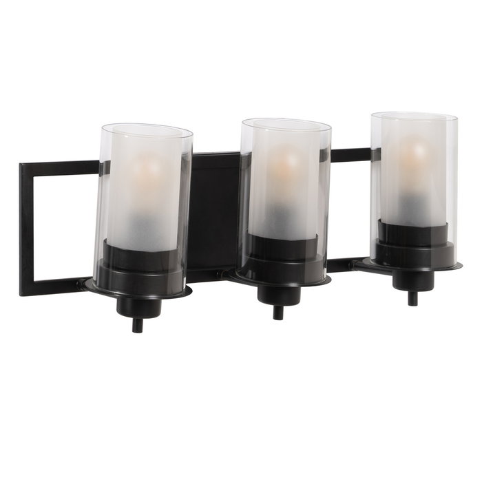 Aplique Pared Negro Metal / Cristal 56 X 17 X 21 cm