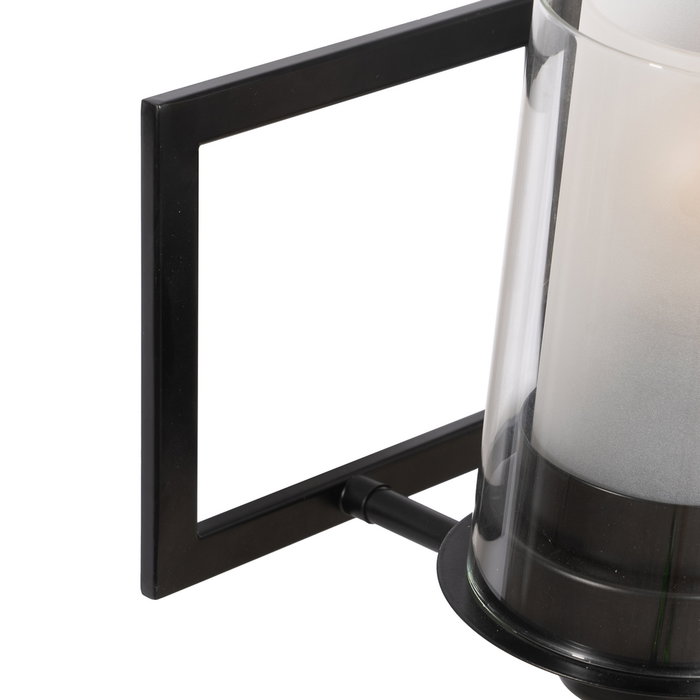 Aplique Pared Negro Metal / Cristal 56 X 17 X 21 cm