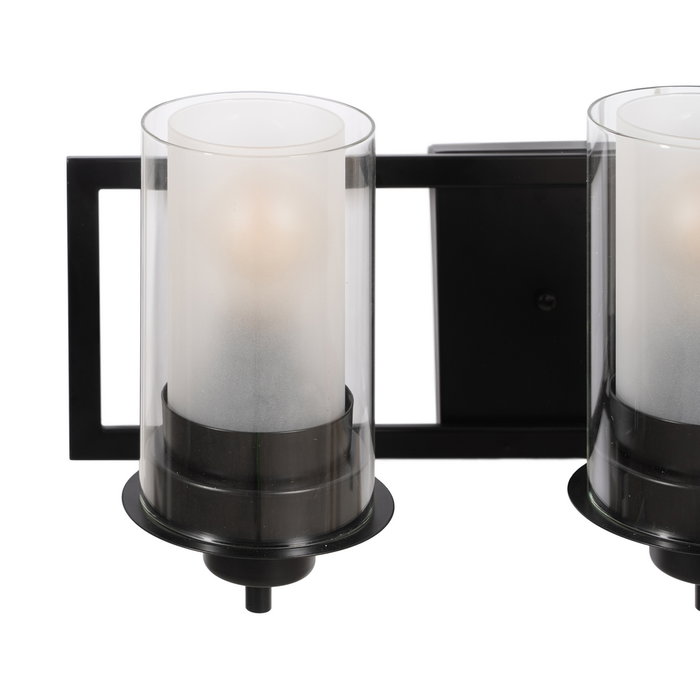 Aplique Pared Negro Metal / Cristal 56 X 17 X 21 cm