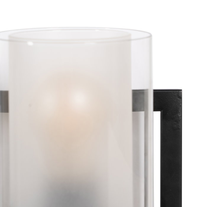 Aplique Pared Negro Metal / Cristal 56 X 17 X 21 cm