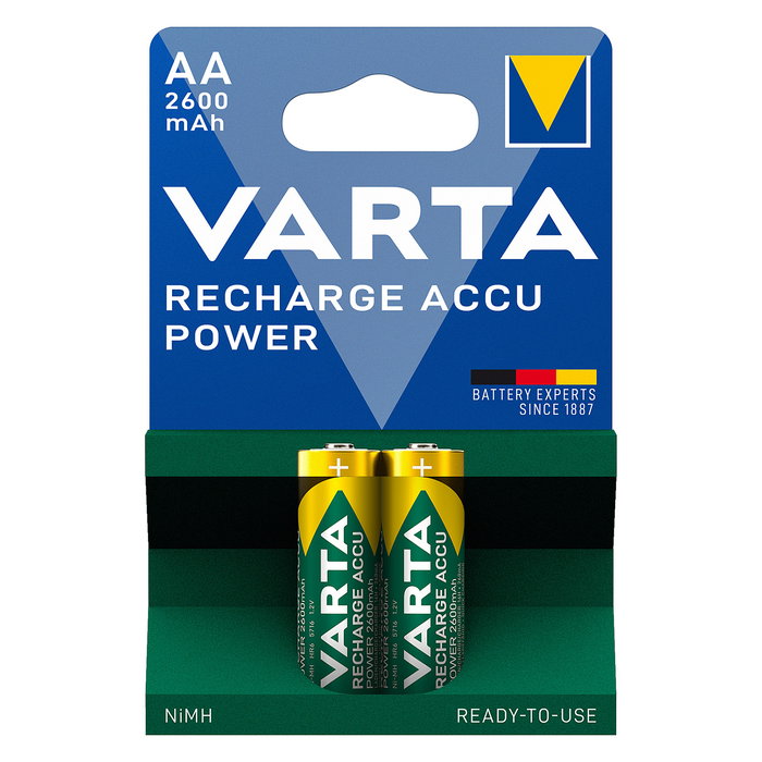 Varta Batería Recargable AA NiMH 2600 mAh - Pack de 2 Pilas - Modelo 05716 (HR06)