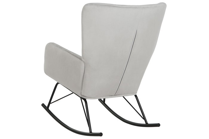 DKD Home Decor Mecedora de Poliéster y Metal Gris DKD Home Decor Mecedora de Poliéster y Metal Gris