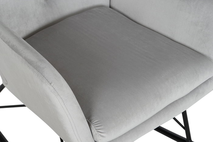 DKD Home Decor Mecedora de Poliéster y Metal Gris DKD Home Decor Mecedora de Poliéster y Metal Gris