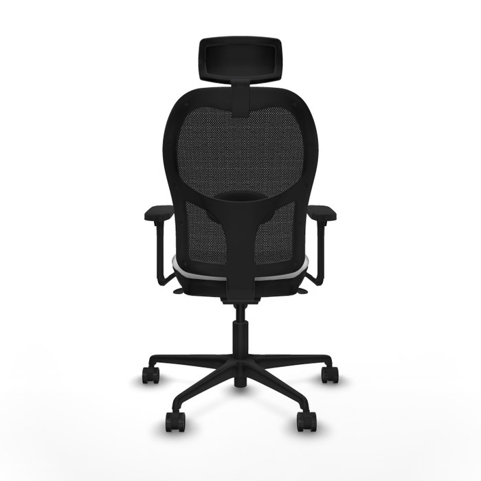 PIQUERAS Y CRESPO Silla de oficina Jorquera con mecanismo Sincro, tela blanca y malla negra PIQUERAS Y CRESPO Silla de oficina Jorquera con mecanismo Sincro, tela blanca y malla negra