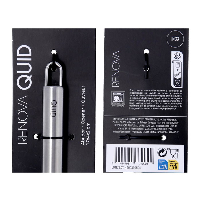 Abridor Acero Inoxidable Renova Quid 17 cm (12 Unidades) Abridor Acero Inoxidable Renova Quid 17 cm (12 Unidades)