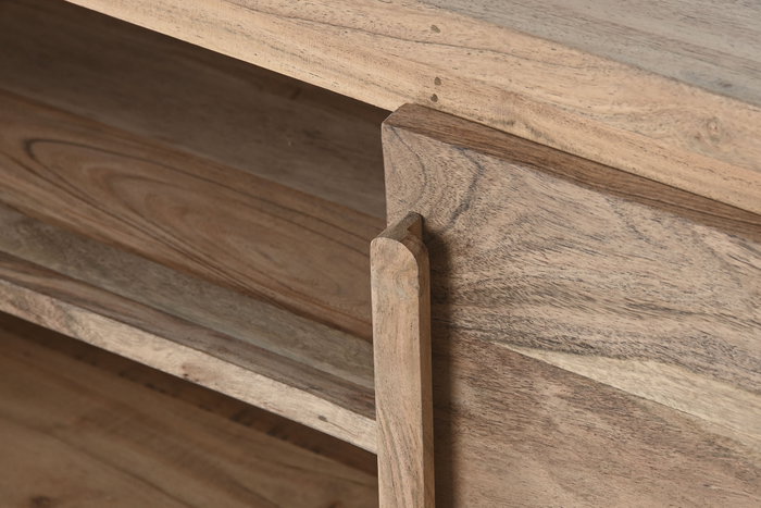 DKD Home Decor Mueble TV Alpino Acacia Marron Claro 160x40x50 cm con 2 Puertas y 1 Estante