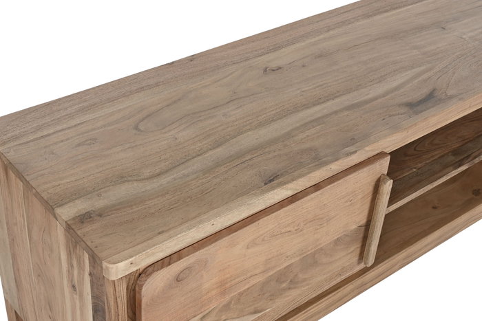 DKD Home Decor Mueble TV Alpino Acacia Marron Claro 160x40x50 cm con 2 Puertas y 1 Estante