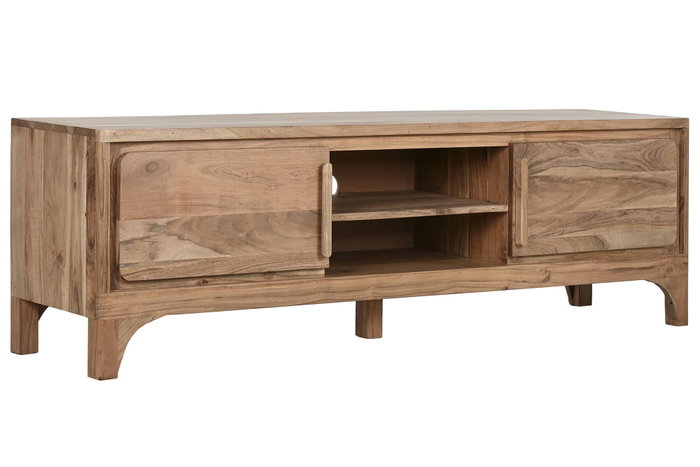 DKD Home Decor Mueble TV Alpino Acacia Marron Claro 160x40x50 cm con 2 Puertas y 1 Estante