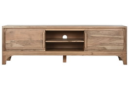 DKD Home Decor Mueble TV Alpino Acacia Marron Claro 160x40x50 cm con 2 Puertas y 1 Estante