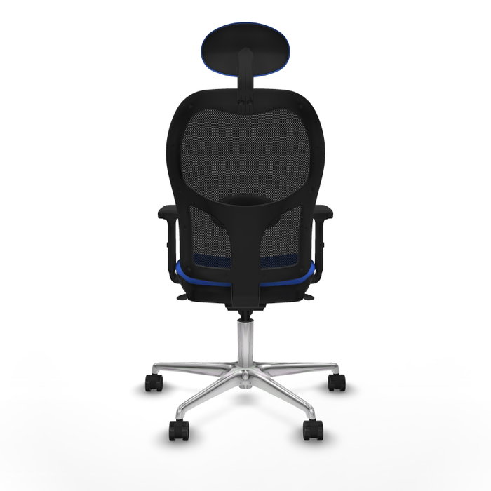 PIQUERAS Y CRESPO Silla de oficina Jorquera con mecanismo Sincro, Tela Azul y Malla Negra