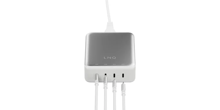 LINQ LQDC240 Cargador de escritorio 4 puertos USB-C PD 3.1 240W GaN2, carga simultánea MacBook Pro/Air, 140W por puerto, diseño aluminio, Universal