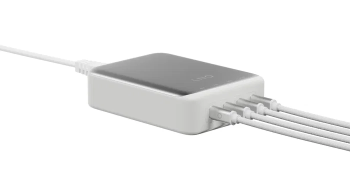 LINQ LQDC240 Cargador de escritorio 4 puertos USB-C PD 3.1 240W GaN2, carga simultánea MacBook Pro/Air, 140W por puerto, diseño aluminio, Universal