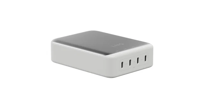 LINQ LQDC240 Cargador de escritorio 4 puertos USB-C PD 3.1 240W GaN2, carga simultánea MacBook Pro/Air, 140W por puerto, diseño aluminio, Universal