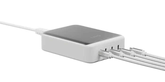 LINQ LQDC240 Cargador de escritorio 4 puertos USB-C PD 3.1 240W GaN2, carga simultánea MacBook Pro/Air, 140W por puerto, diseño aluminio, Universal