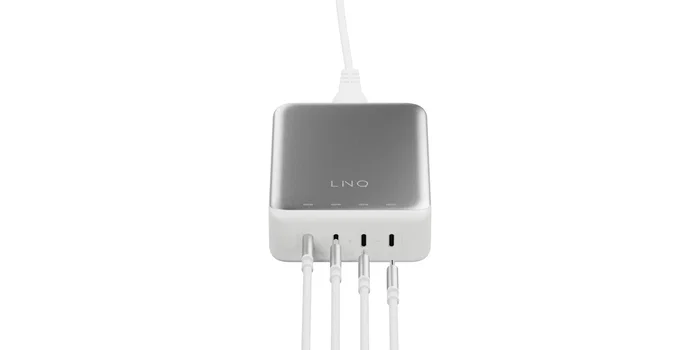 LINQ LQDC240 Cargador de escritorio 4 puertos USB-C PD 3.1 240W GaN2, carga simultánea MacBook Pro/Air, 140W por puerto, diseño aluminio, Universal