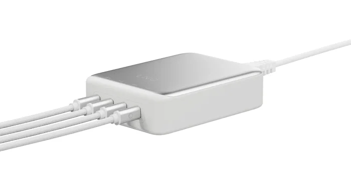 LINQ LQDC240 Cargador de escritorio 4 puertos USB-C PD 3.1 240W GaN2, carga simultánea MacBook Pro/Air, 140W por puerto, diseño aluminio, Universal