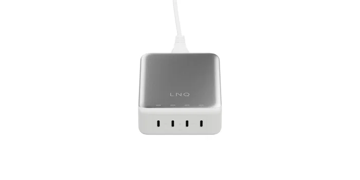 LINQ LQDC240 Cargador de escritorio 4 puertos USB-C PD 3.1 240W GaN2, carga simultánea MacBook Pro/Air, 140W por puerto, diseño aluminio, Universal