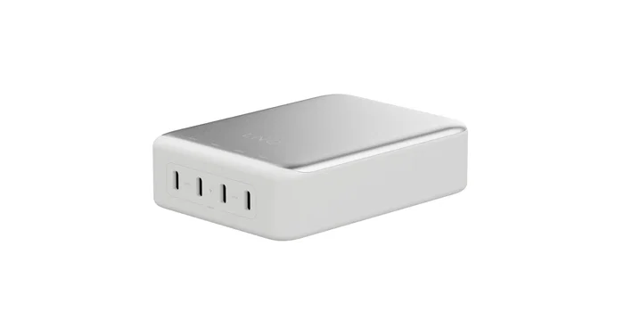LINQ LQDC240 Cargador de escritorio 4 puertos USB-C PD 3.1 240W GaN2, carga simultánea MacBook Pro/Air, 140W por puerto, diseño aluminio, Universal
