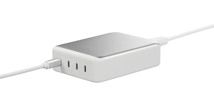 LINQ LQDC240 Cargador de escritorio 4 puertos USB-C PD 3.1 240W GaN2, carga simultánea MacBook Pro/Air, 140W por puerto, diseño aluminio, Universal