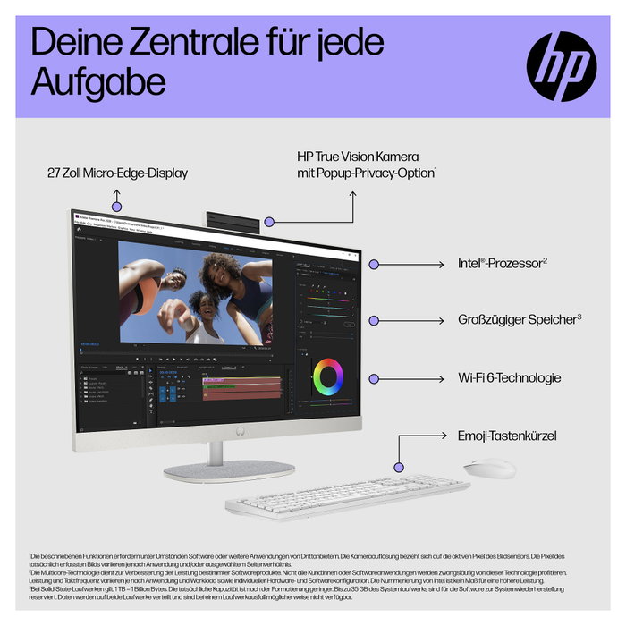HP AIO PC 27-cr0106ng All-in-One 27" Intel Core i5-1335U, 16GB RAM, 512GB SSD, Windows 11 Home