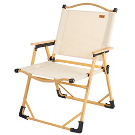 Aktive Silla plegable alta glamping crema aluminio