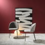 Ixia Silla Moderna Beige Tejido-Metal