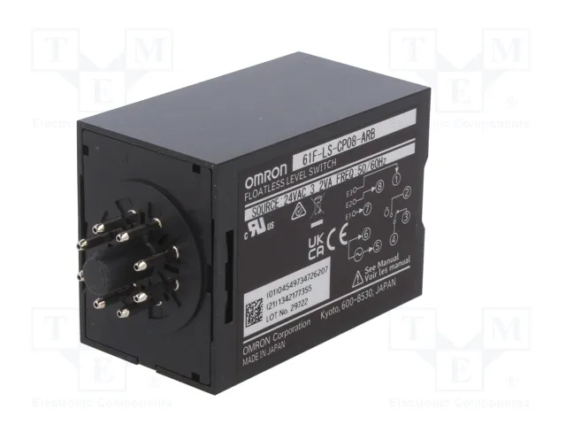 OMRON Relé de monitorización de nivel para líquido conductivo 61F-LS-CP08-ARB OMRON Relé de monitorización de nivel para líquido conductivo 61F-LS-CP08-ARB
