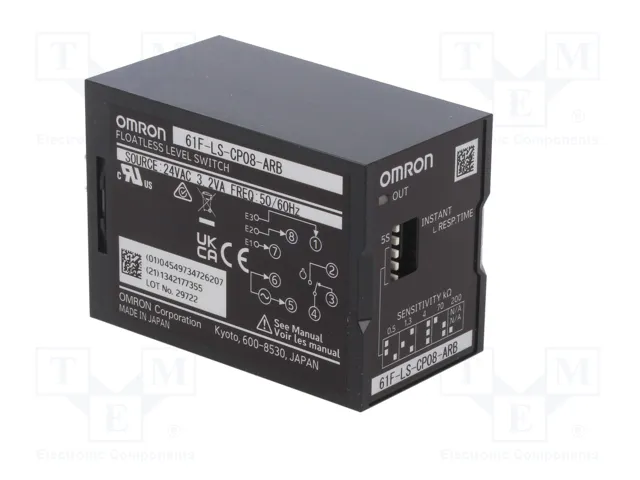 OMRON Relé de monitorización de nivel para líquido conductivo 61F-LS-CP08-ARB OMRON Relé de monitorización de nivel para líquido conductivo 61F-LS-CP08-ARB
